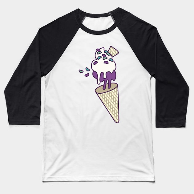 Icecream Gravity Baseball T-Shirt by XOOXOO